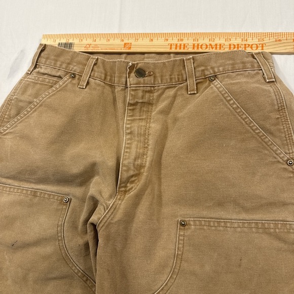 PANTS DOUBLE KNEE Carhartt B01 BRN Work Mens 34/34 Faded NO TAGS - Picture 5 of 8